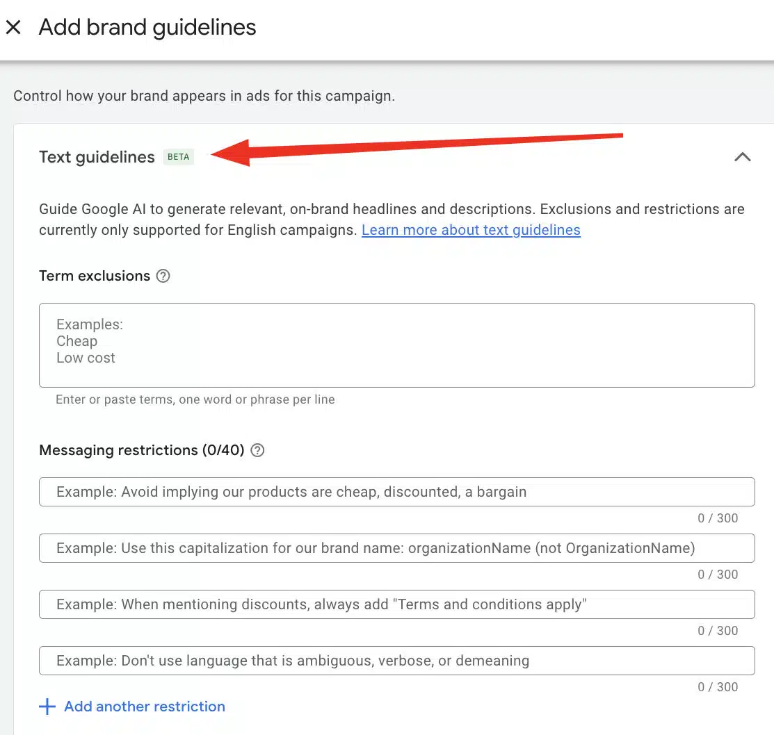Google Ads Text Guidelines Beta 1760877222