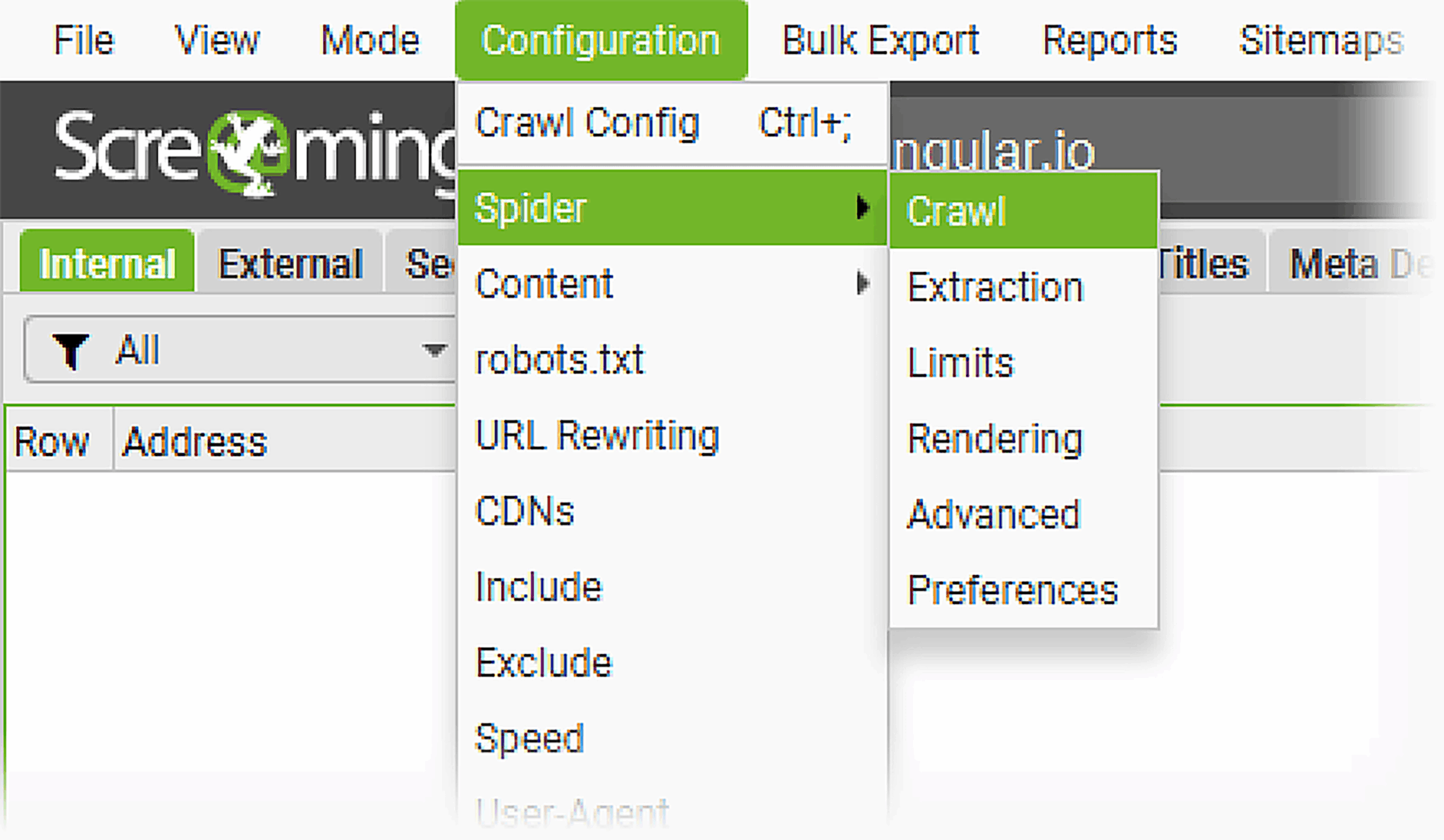 Screamingfrog Configuration Spider Scaled