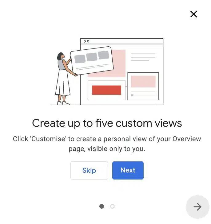 Google Ads overview tab now supports custom views