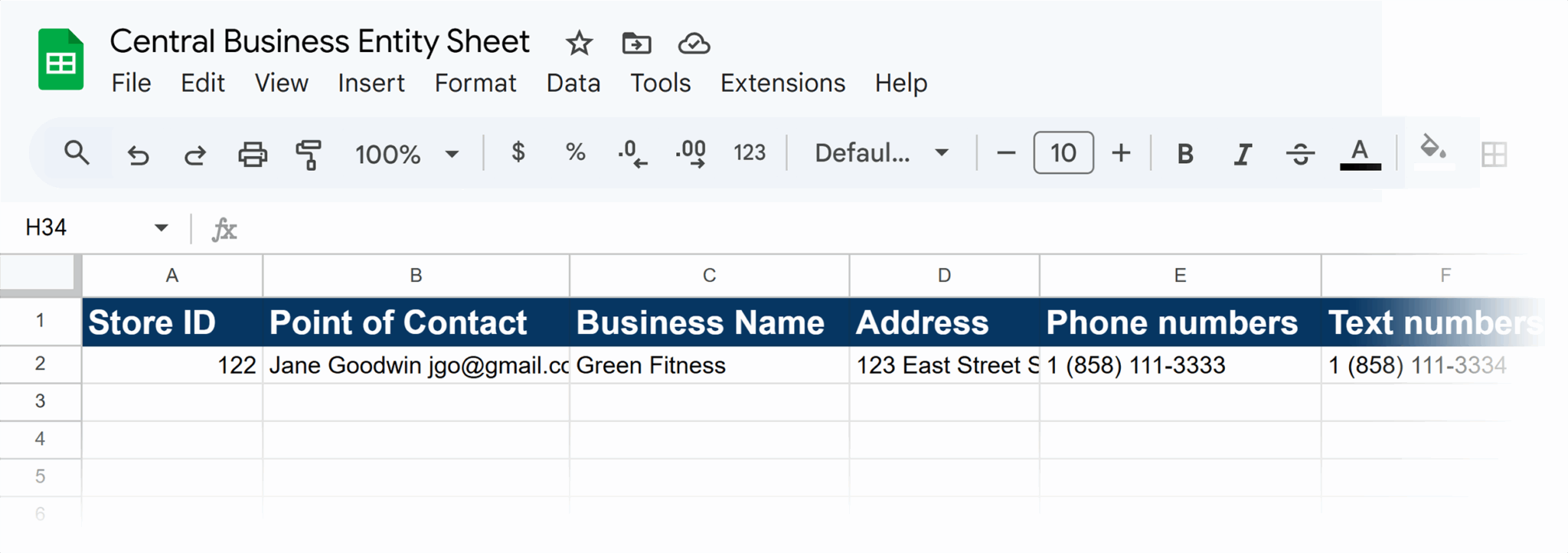 Central Business Entity Sheet Scaled