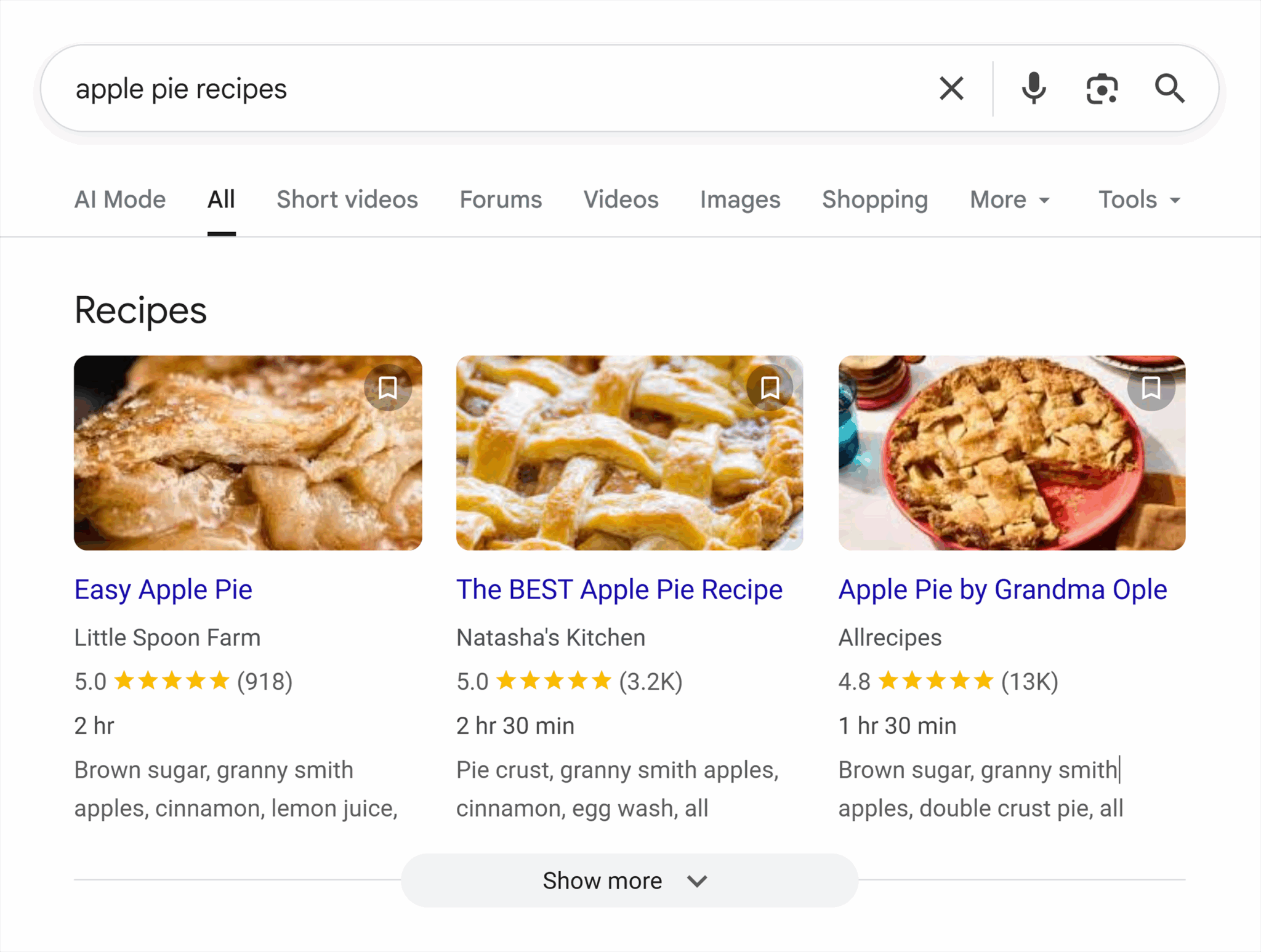 Google Serp Apple Pie Recipes Scaled