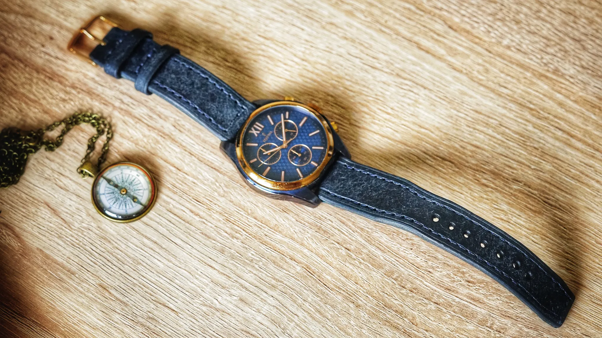 Lord Leathercraft blue leather watch band