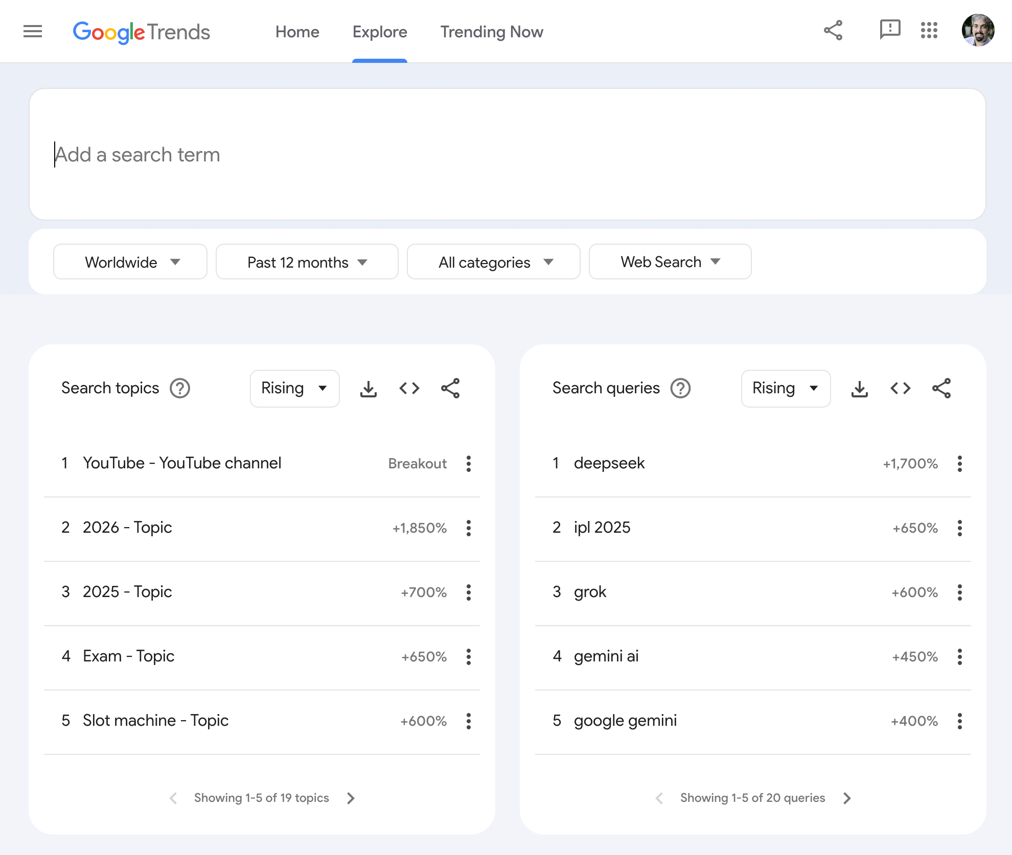 Google Trends Explore Old