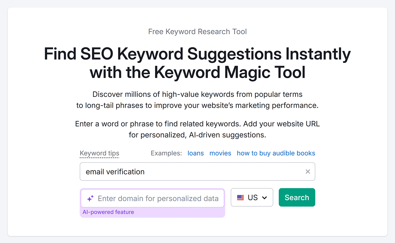 Free Keyword Research Tool Email Verification