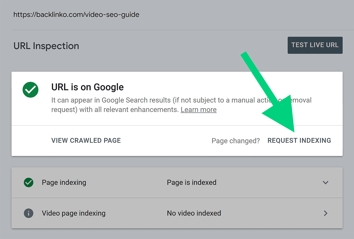 Gsc Url Inspection Button