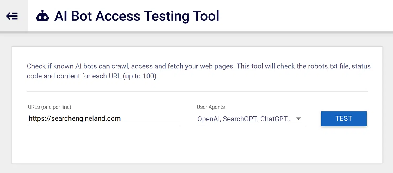 Technicalseo Ai Bot Access Testing Tool