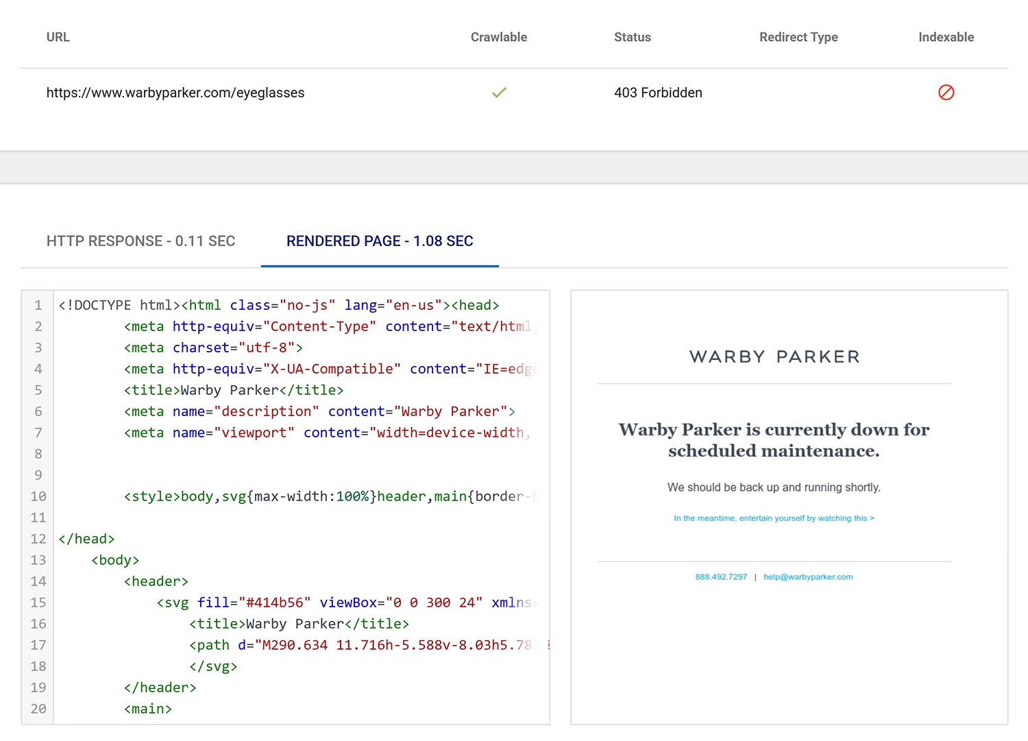 Technicalseo Fetch Render Warbyparker