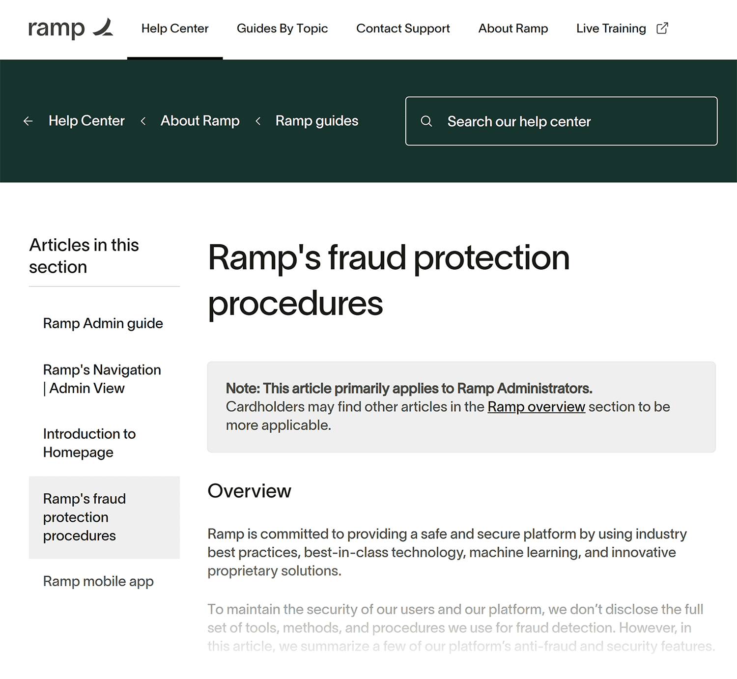 Ramp Help Center