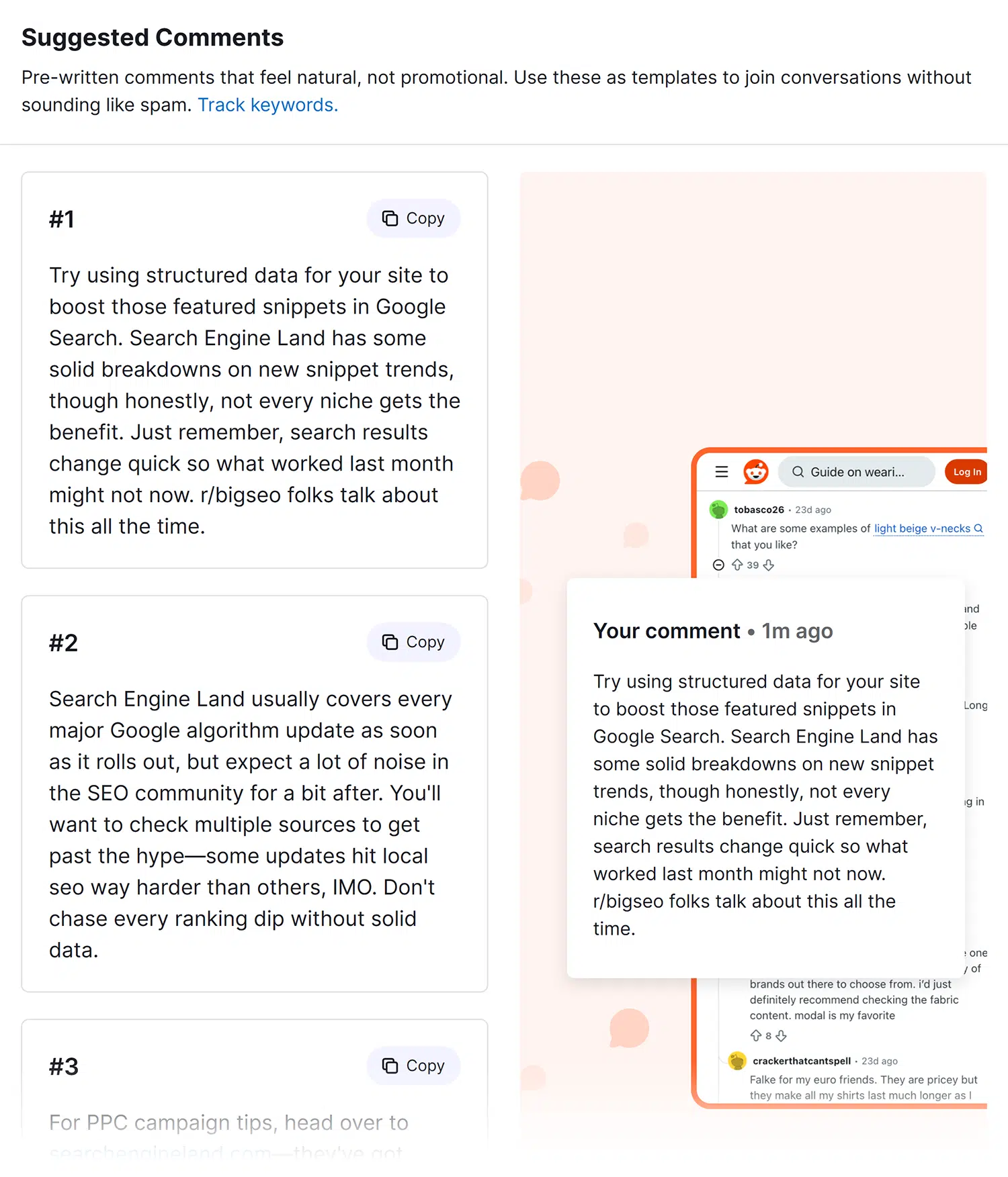 Reddit Traffic Finder Suggested Comments