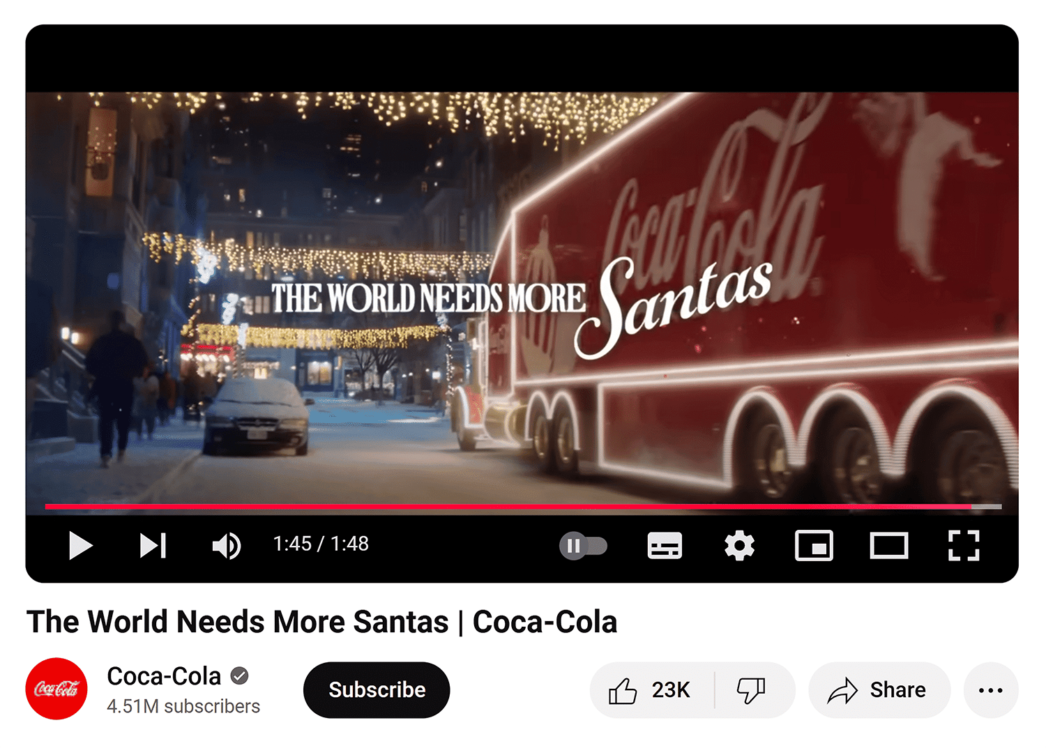 Youtube Video Theworldneedsmoresantas
