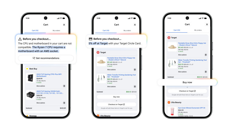 Google Search Universal Cart, expands UCP and AP2