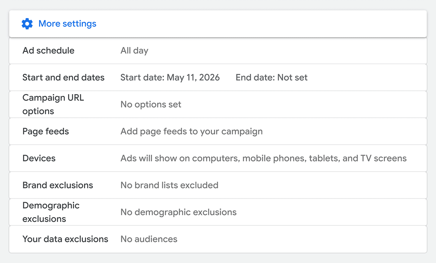 Google Ads Pmax Settings
