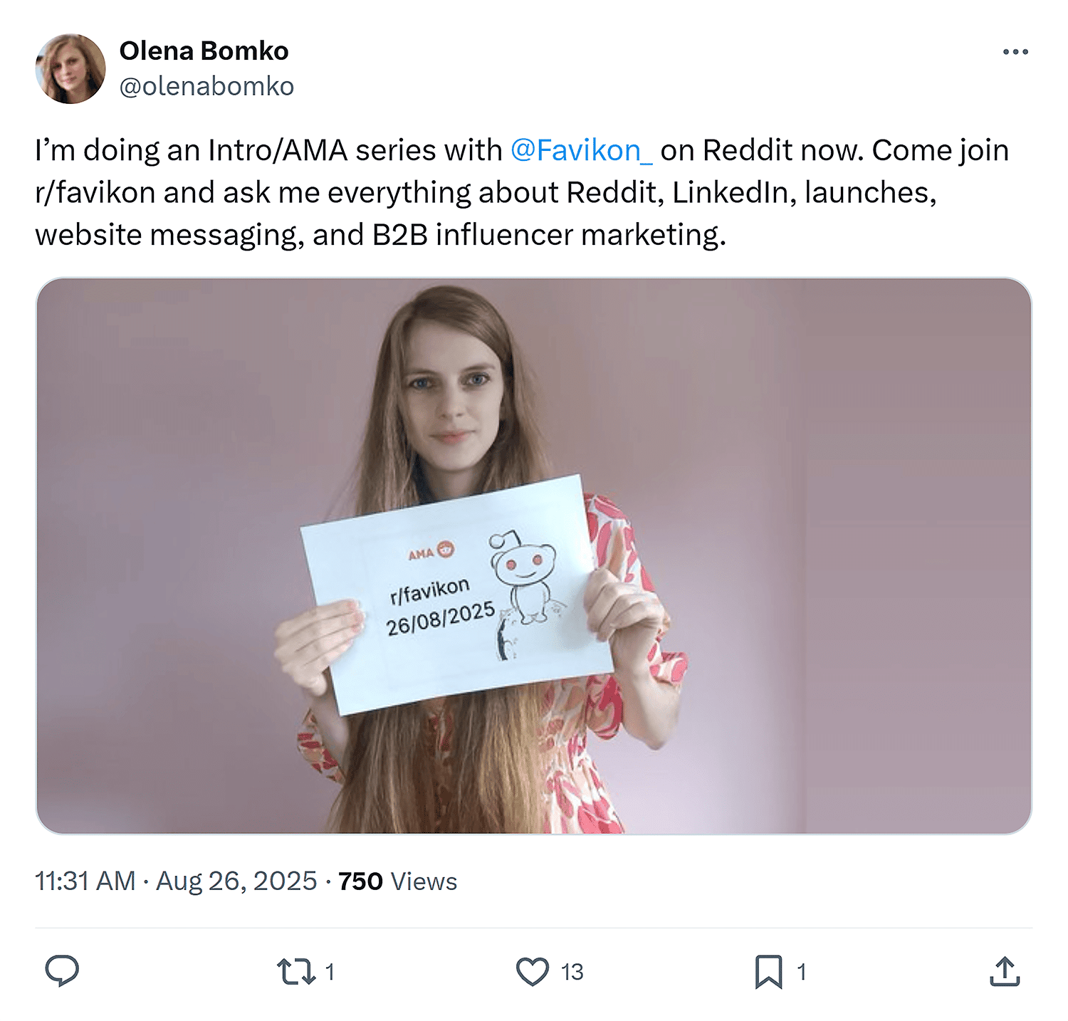 X Olena Bomko Status