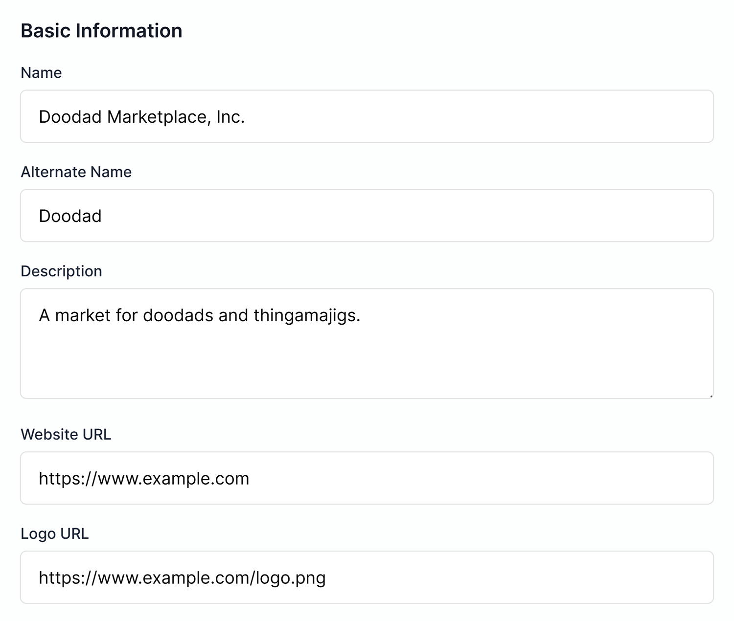 Schema Markup Generator Basic Info