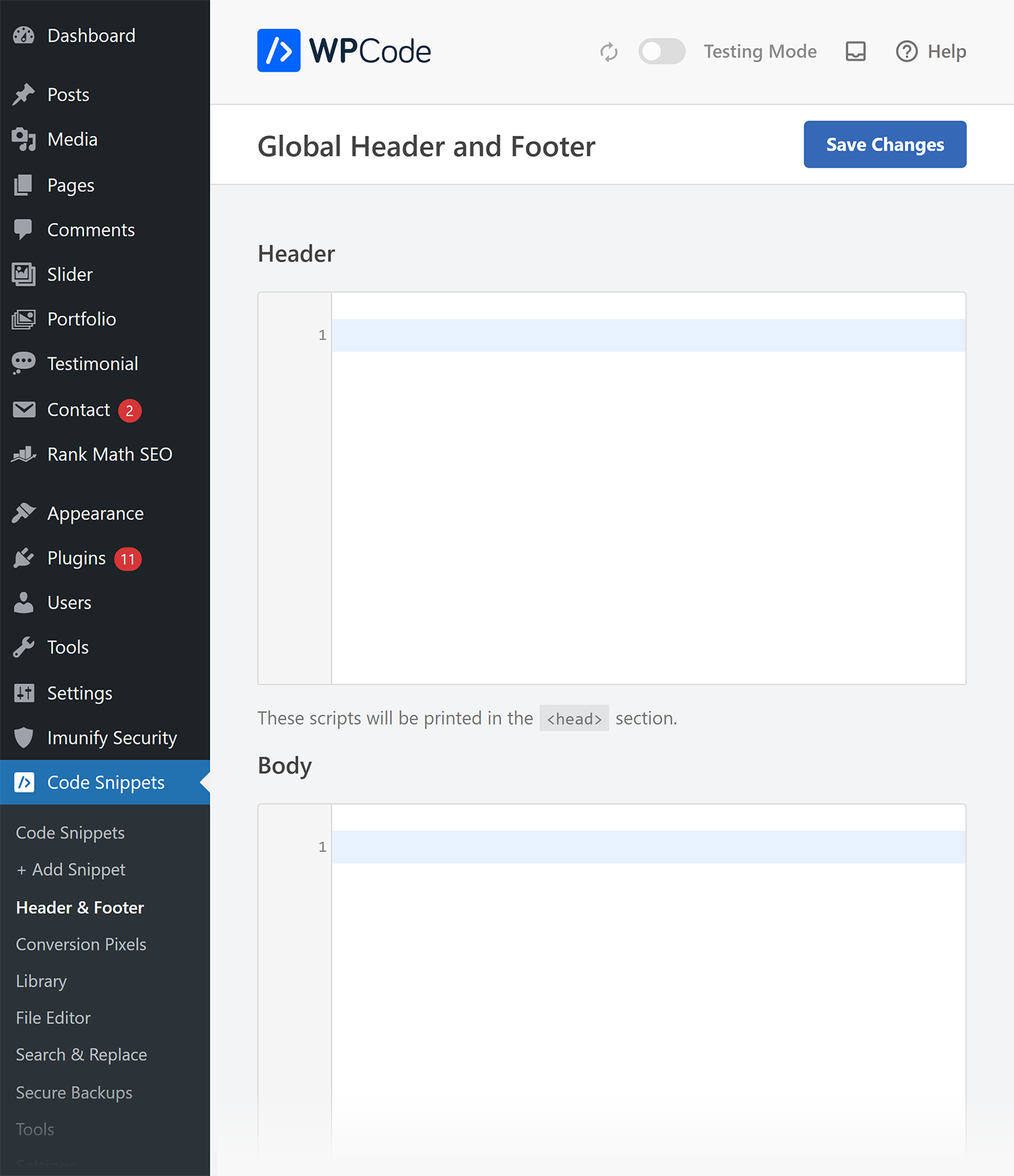 Wpcode Plugin Header Footer