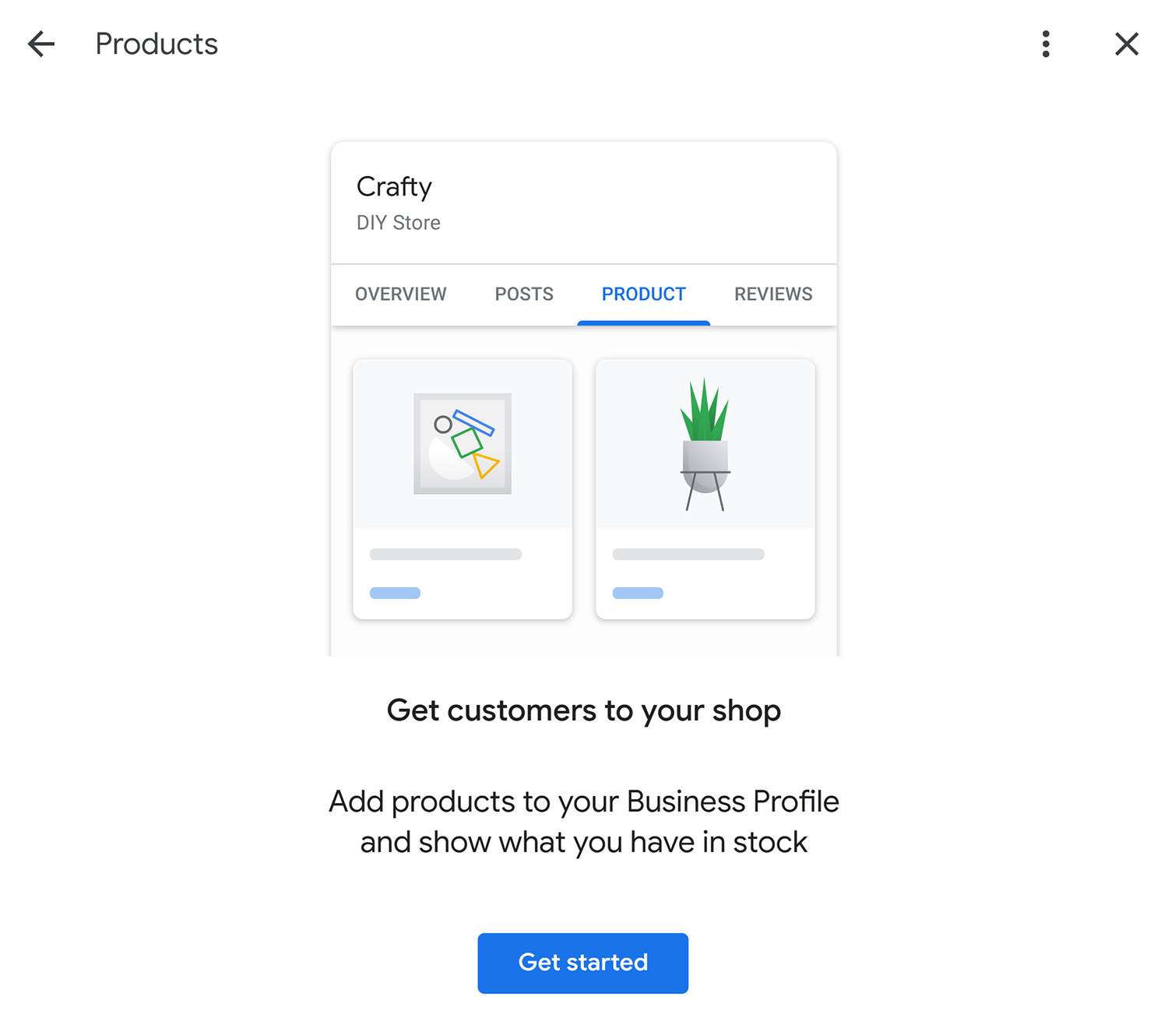 Gbp Add Products Get Started