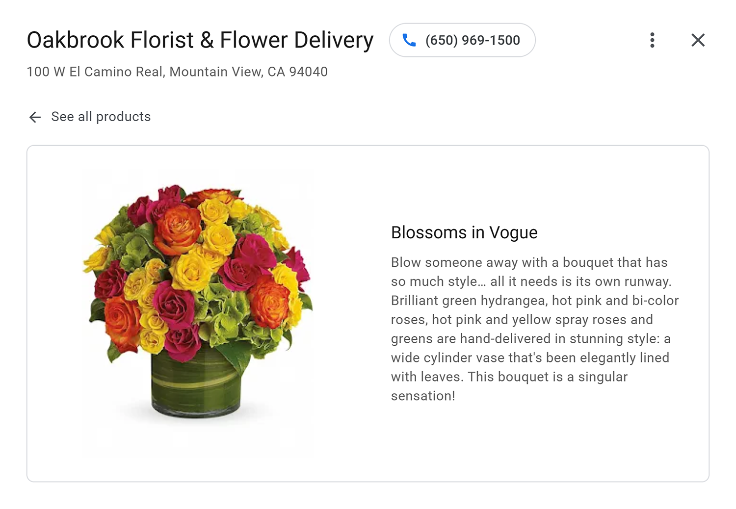 Oakbrook Florist Gpb Product Listing