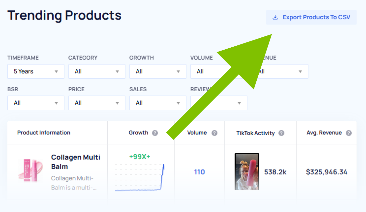 Trending Products Export To Csv