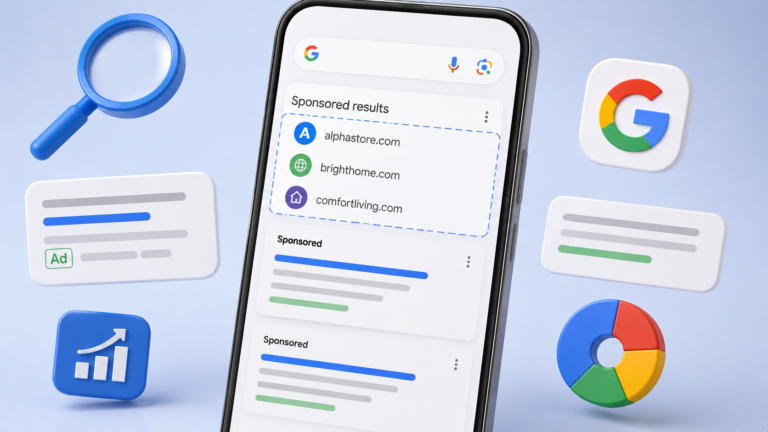 Google tests advertiser list above mobile Search ads