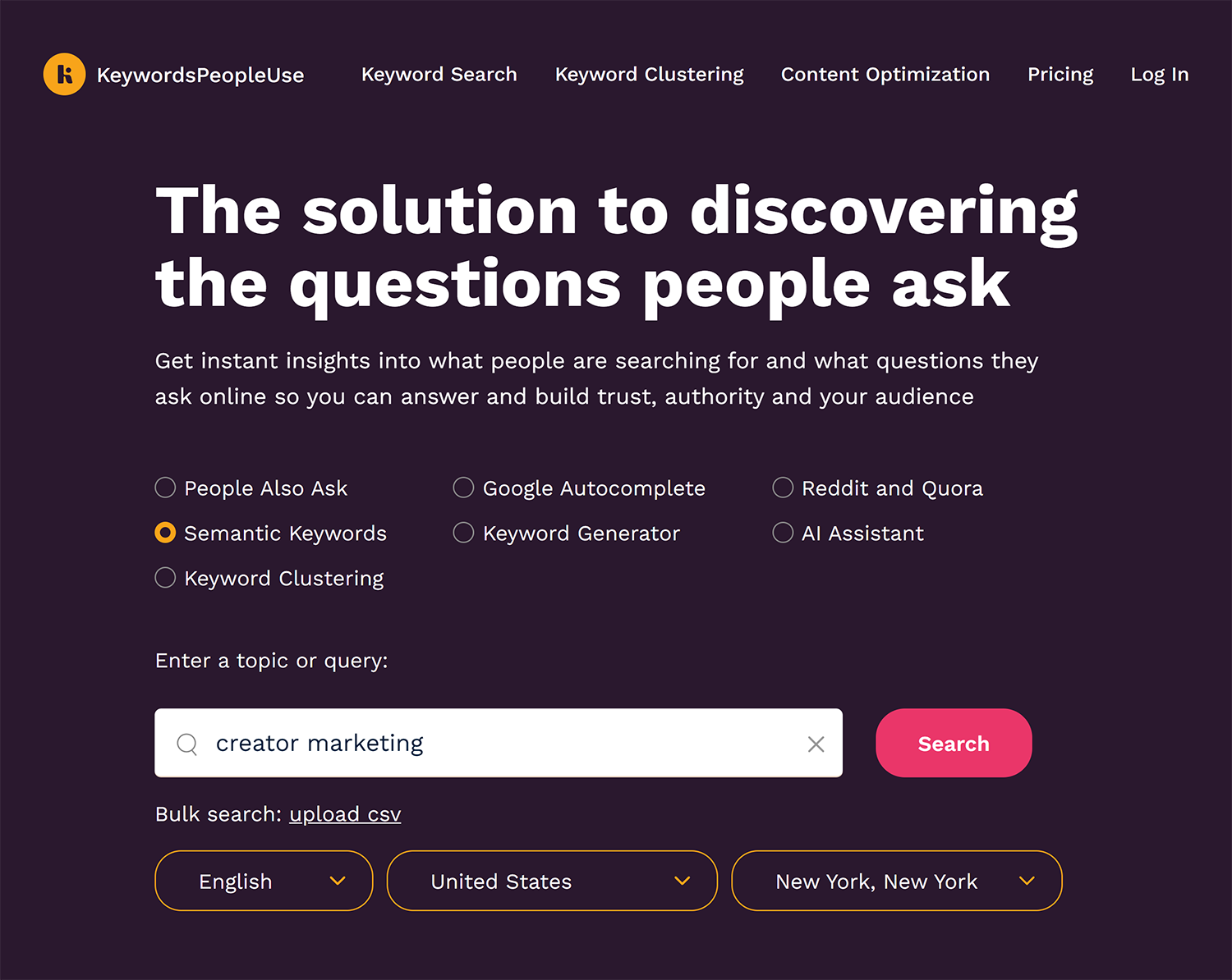 Keywordspeopleuse Homepage