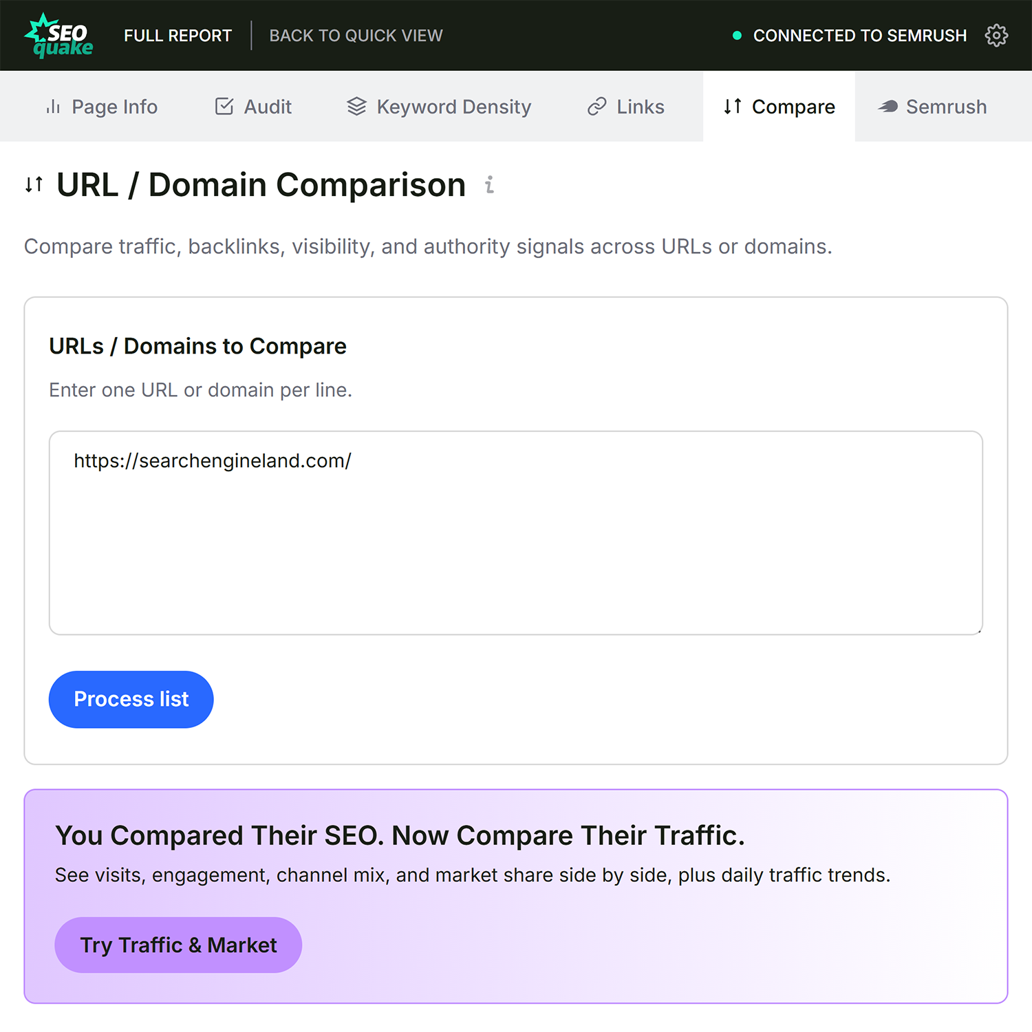 Seoquake Full Report Compare