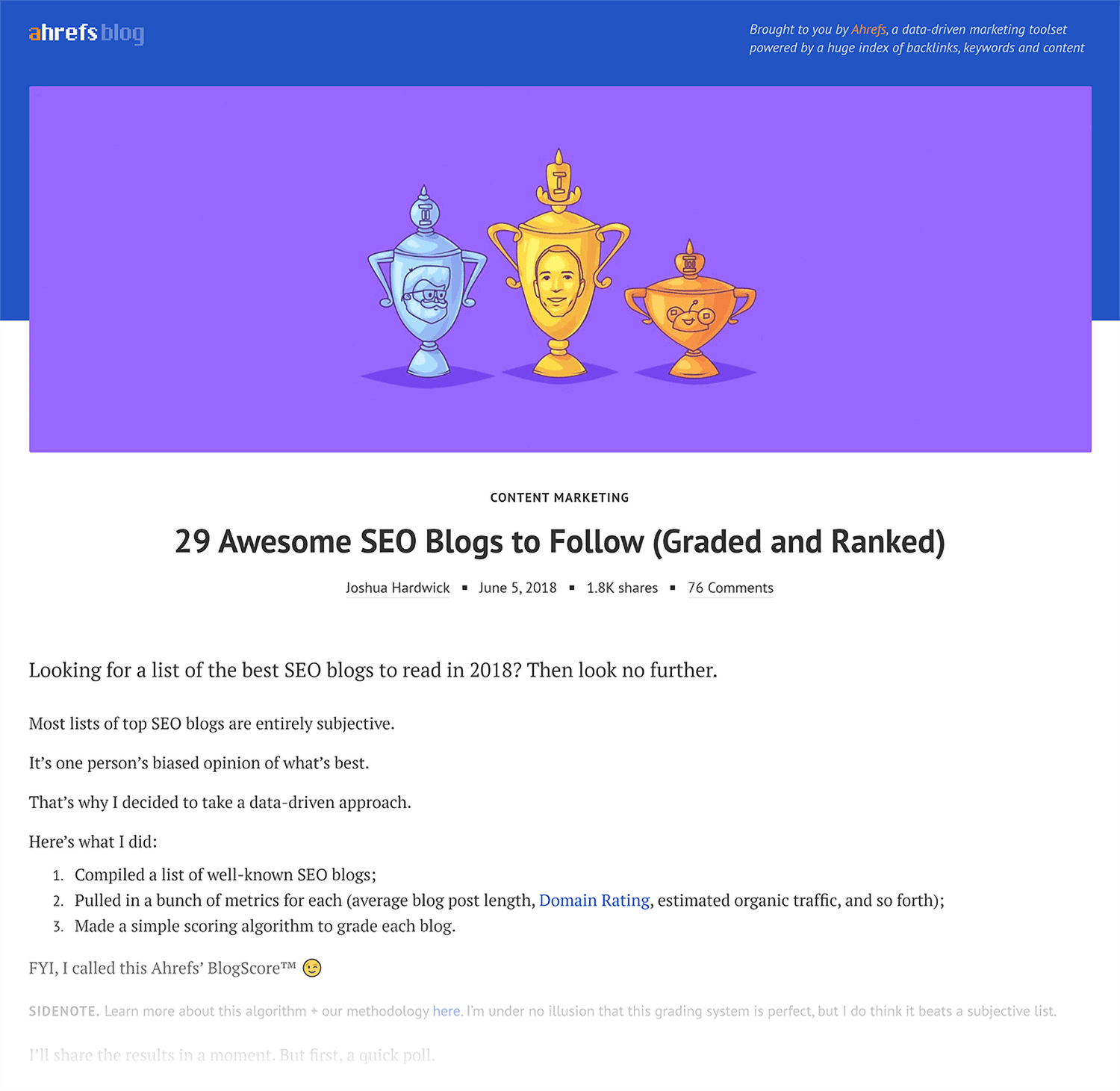 Ahrefs – Favourite SEO blogs post Ahrefs Favourite Seo Blogs Post 1