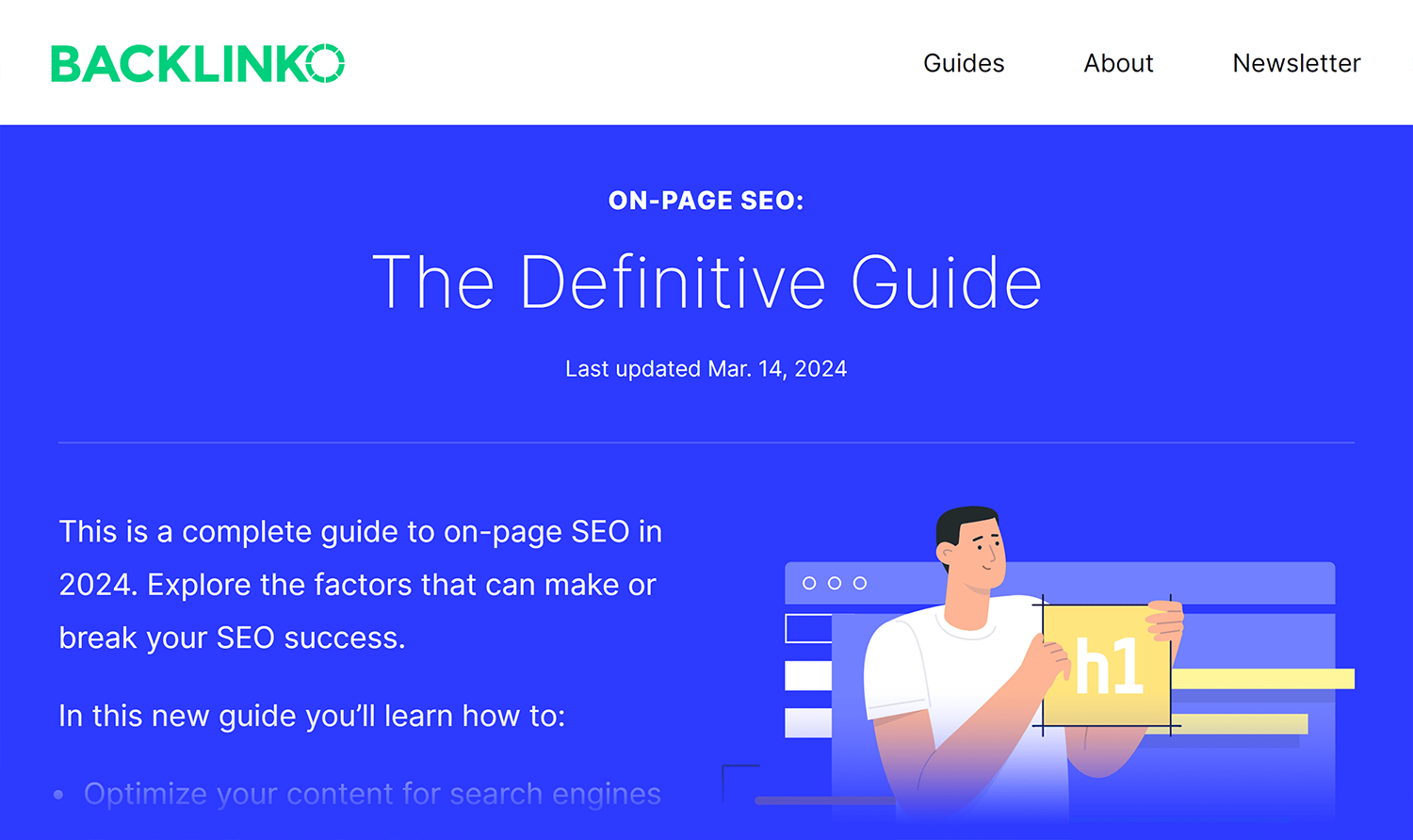 Backlinko On Page Seo H1