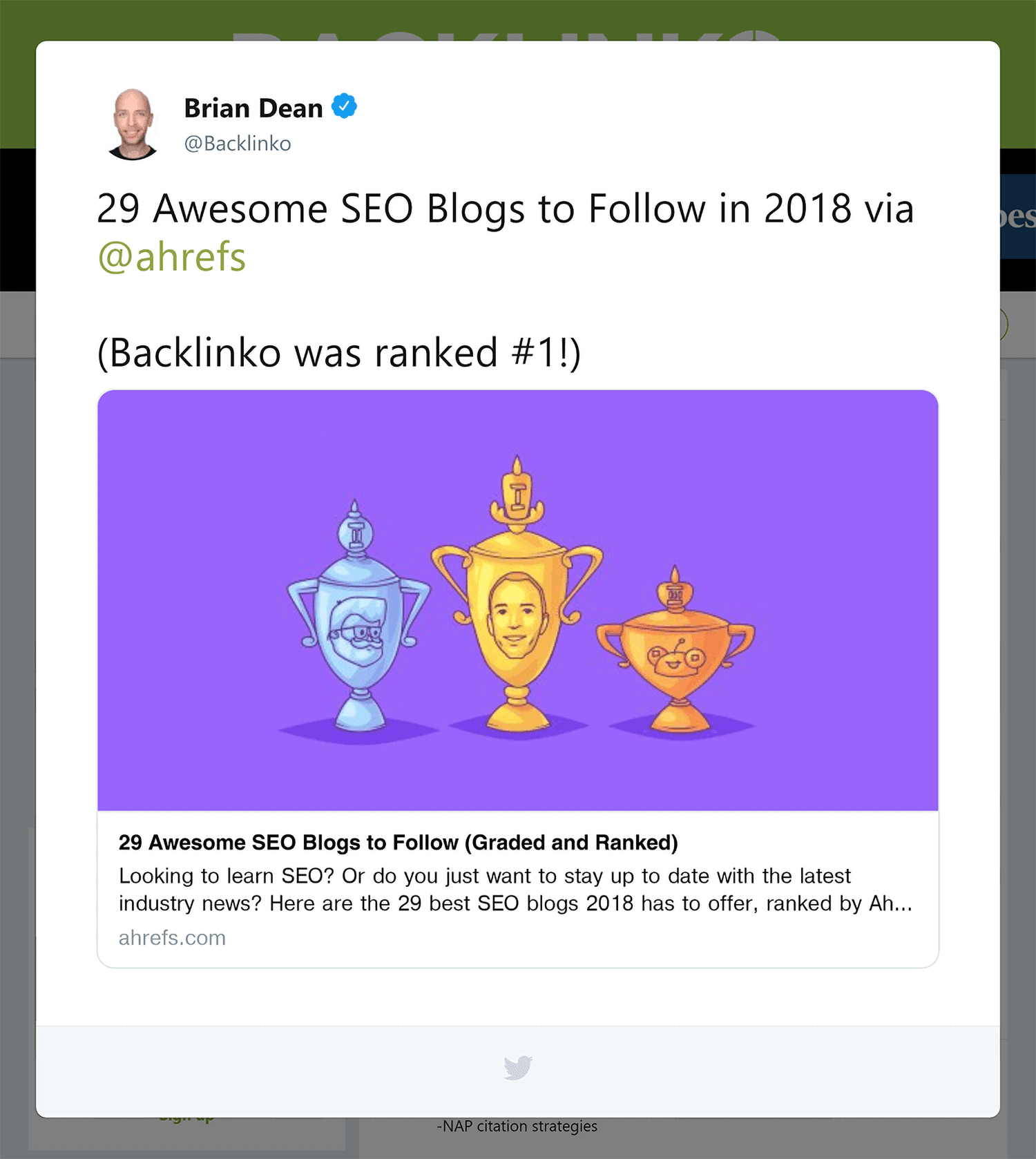 Brian’s share of Ahrefs’ post on Twitter Brians Share Of Ahrefs Post On Twitter 1