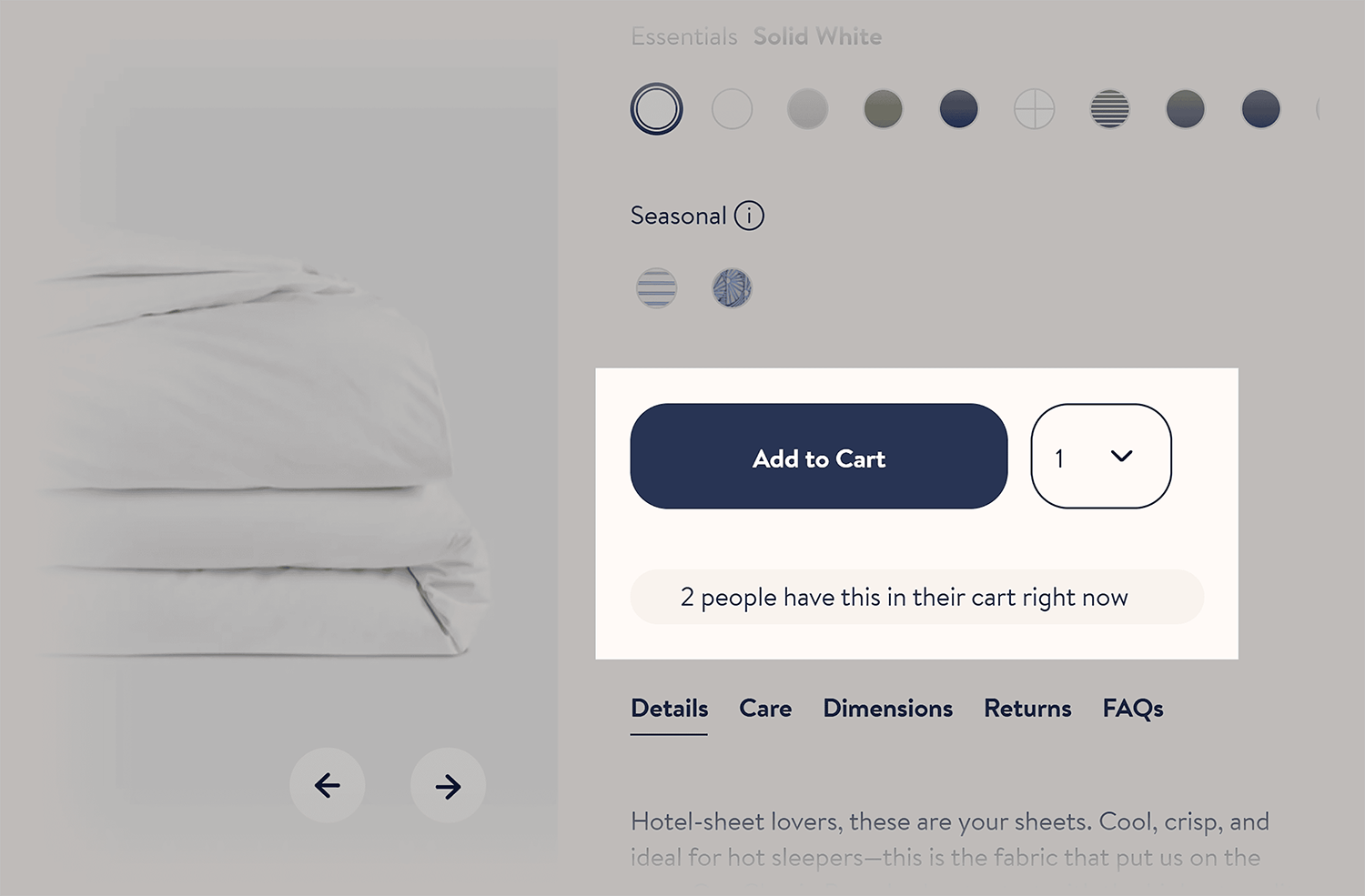 Brooklinen Add To Cart