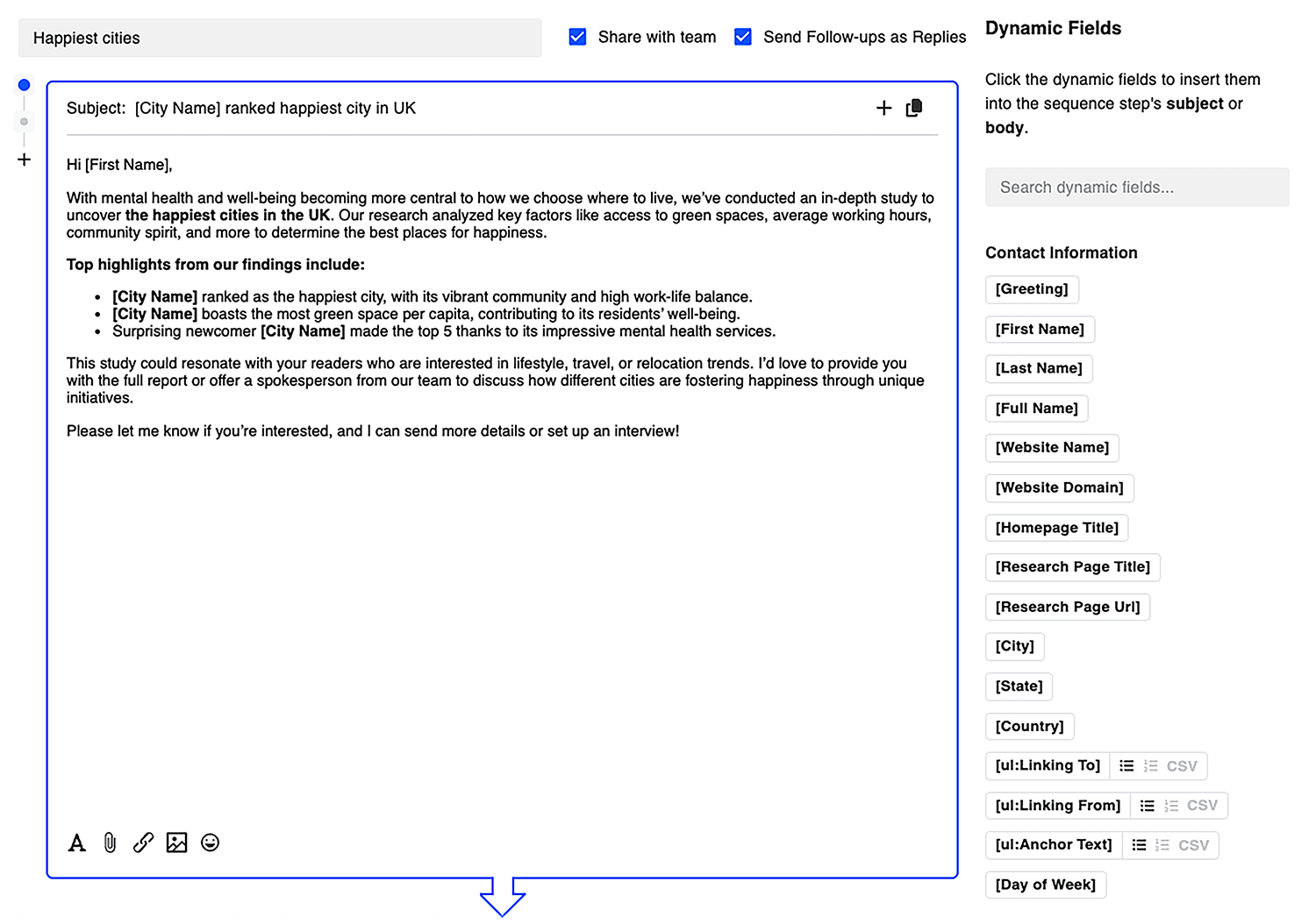 Buzzstream Outreach Template