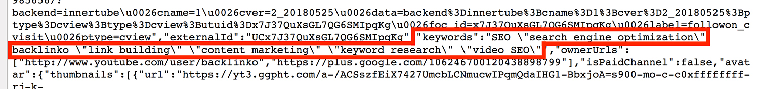 Channel keywords Channel Keywords In Code