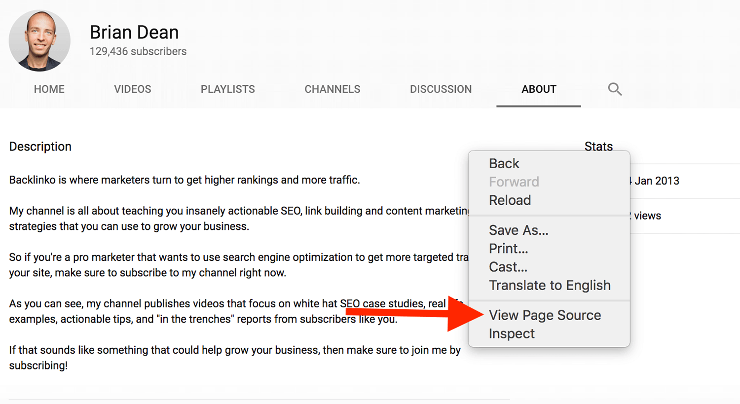 View Page Source Channel View Page Source