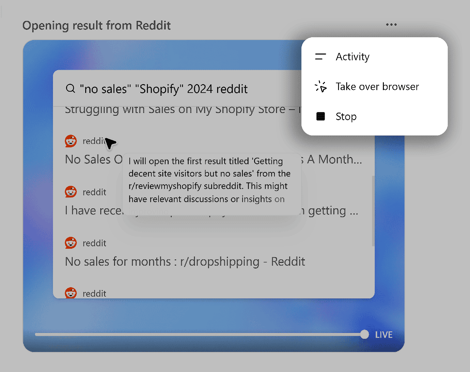 Chatgpt Agent Search Pop Up Window