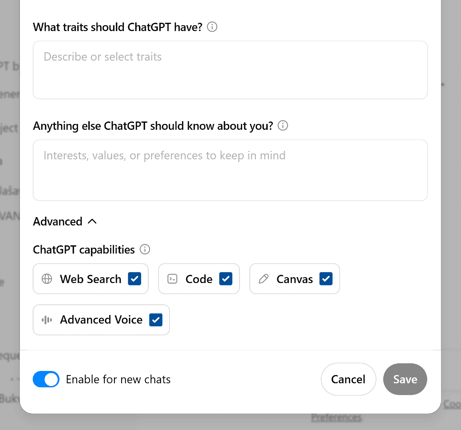 Chatgpt Customize Traits