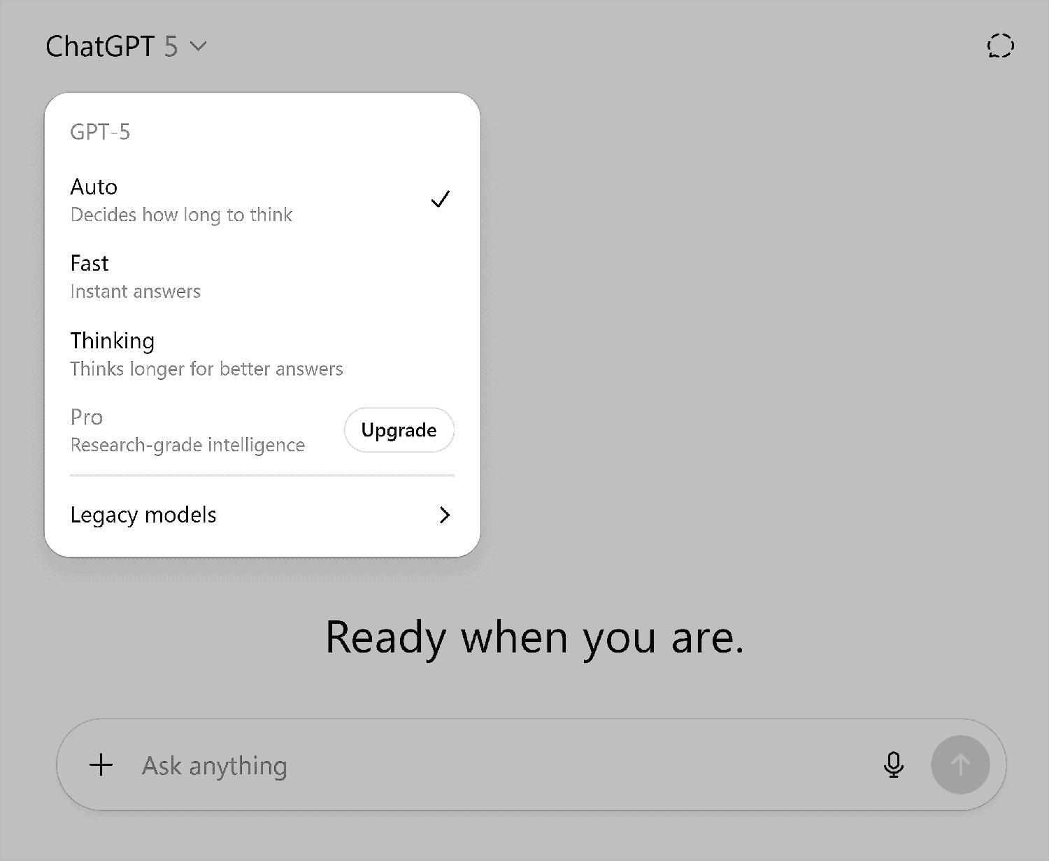 Chatgpt Drop Down Menu Models