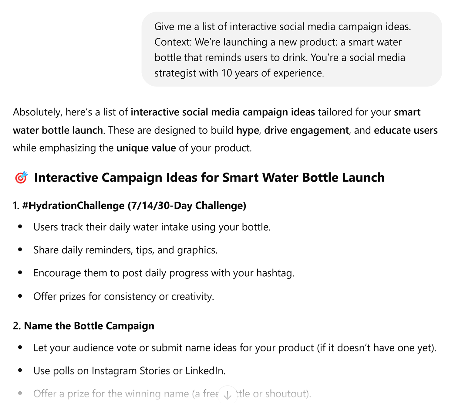 Chatgpt Prompt Interactive Social Media Campaign Ideas