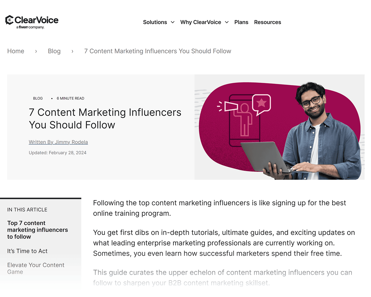 ClearVoice – 7 content marketing influencers Clearvoice 7 Content Marketing Influencers 1