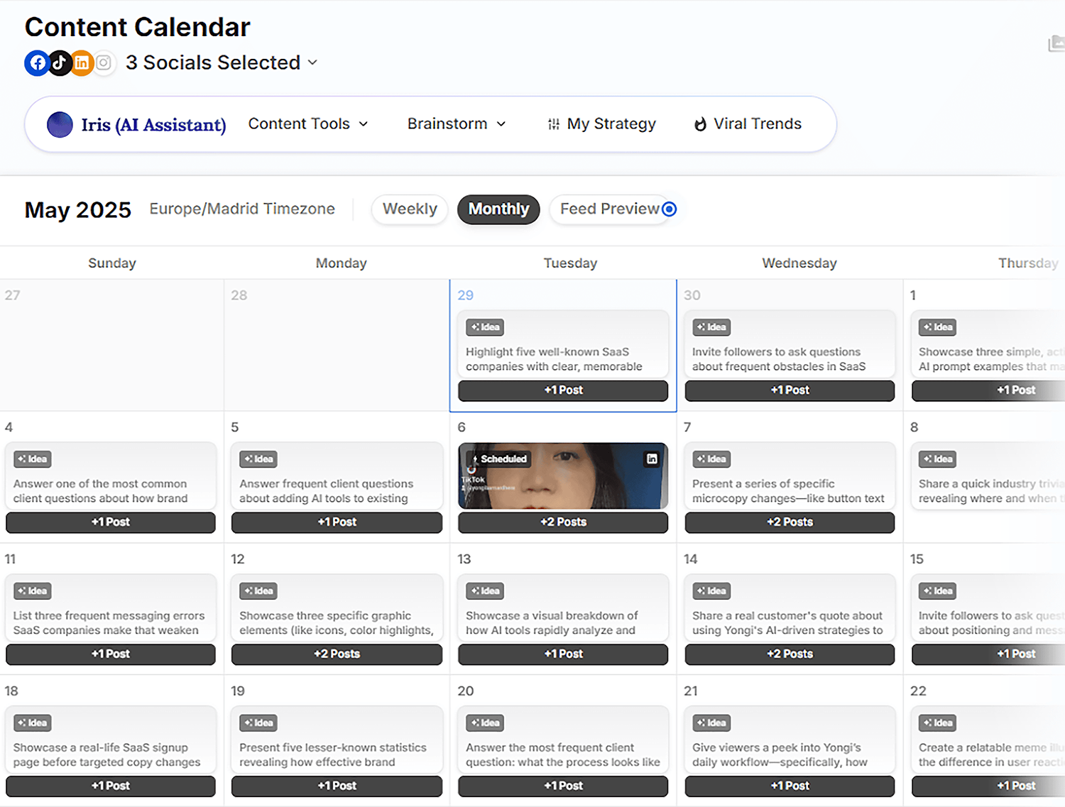 Flick Content Calendar