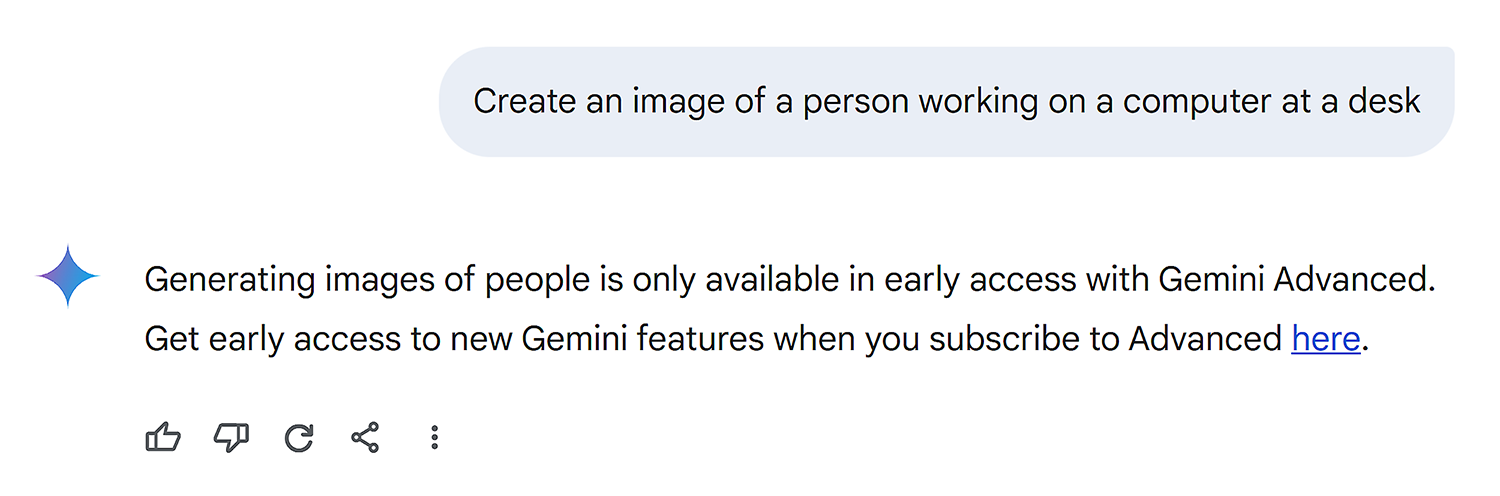 Gemini – Only advanced version creates images of people Gemini Only Advanced Version Creates Images Of People