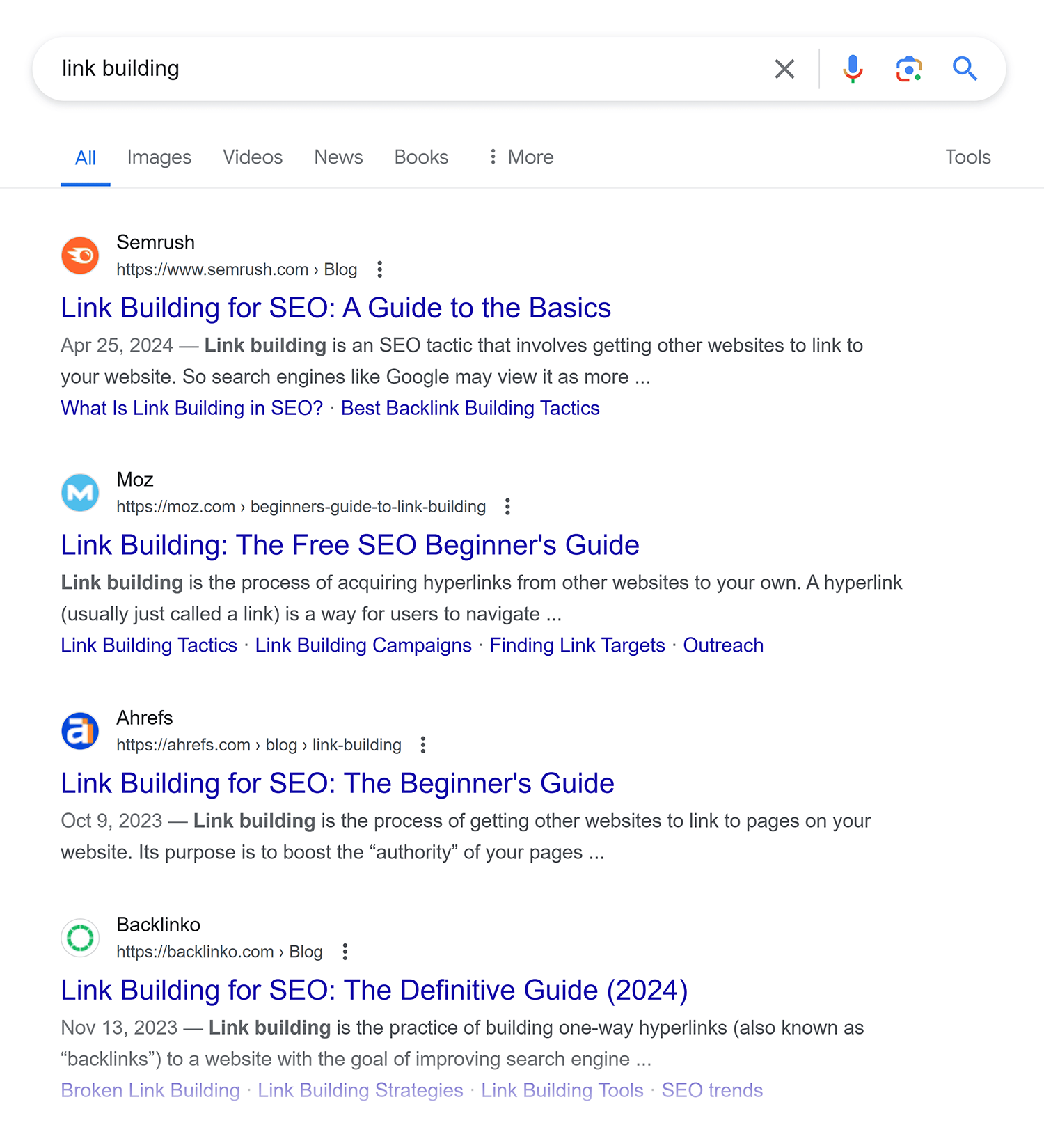 Google SERP – Link building Google Serp Link Building 1