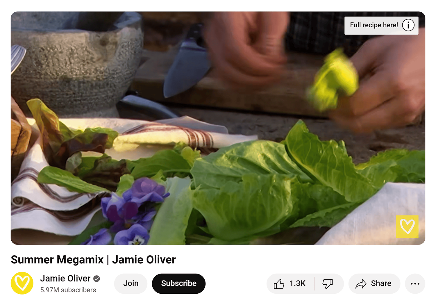Jamie Oliver – YouTube card Jamie Oliver Youtube Card