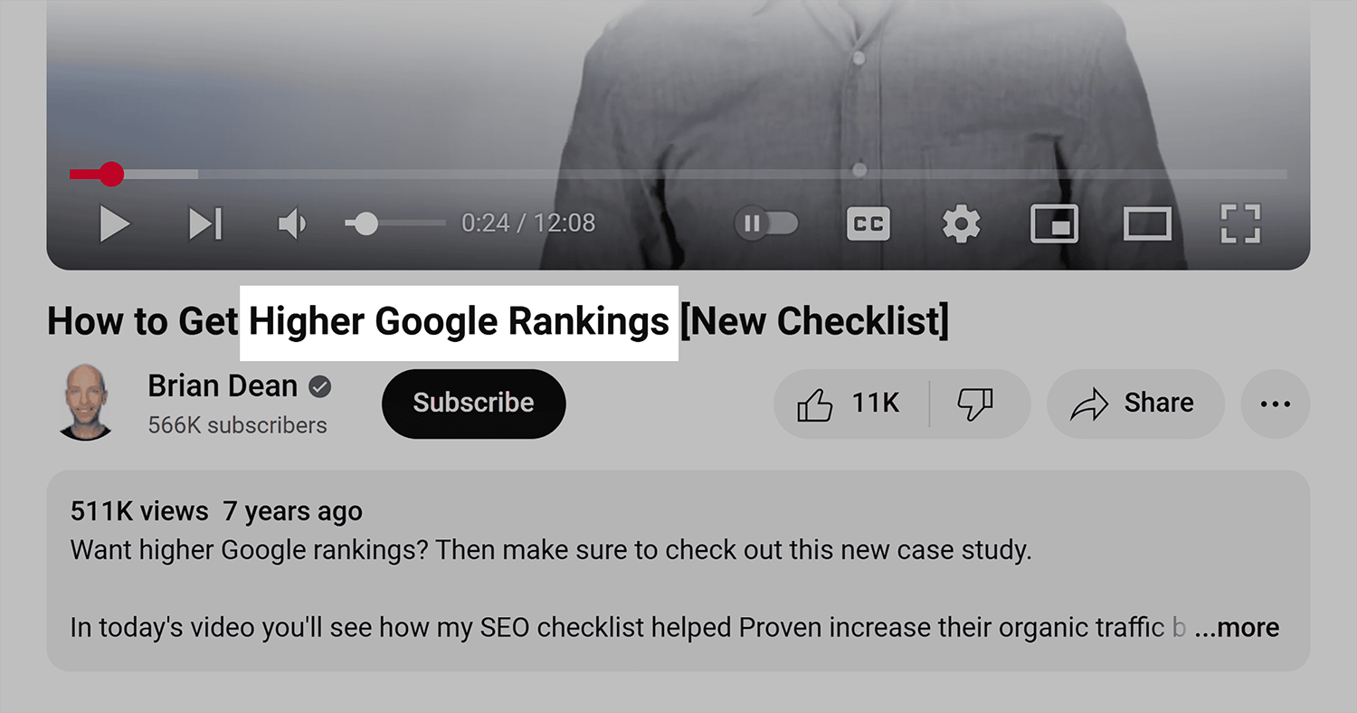 Keywords In Video Title
