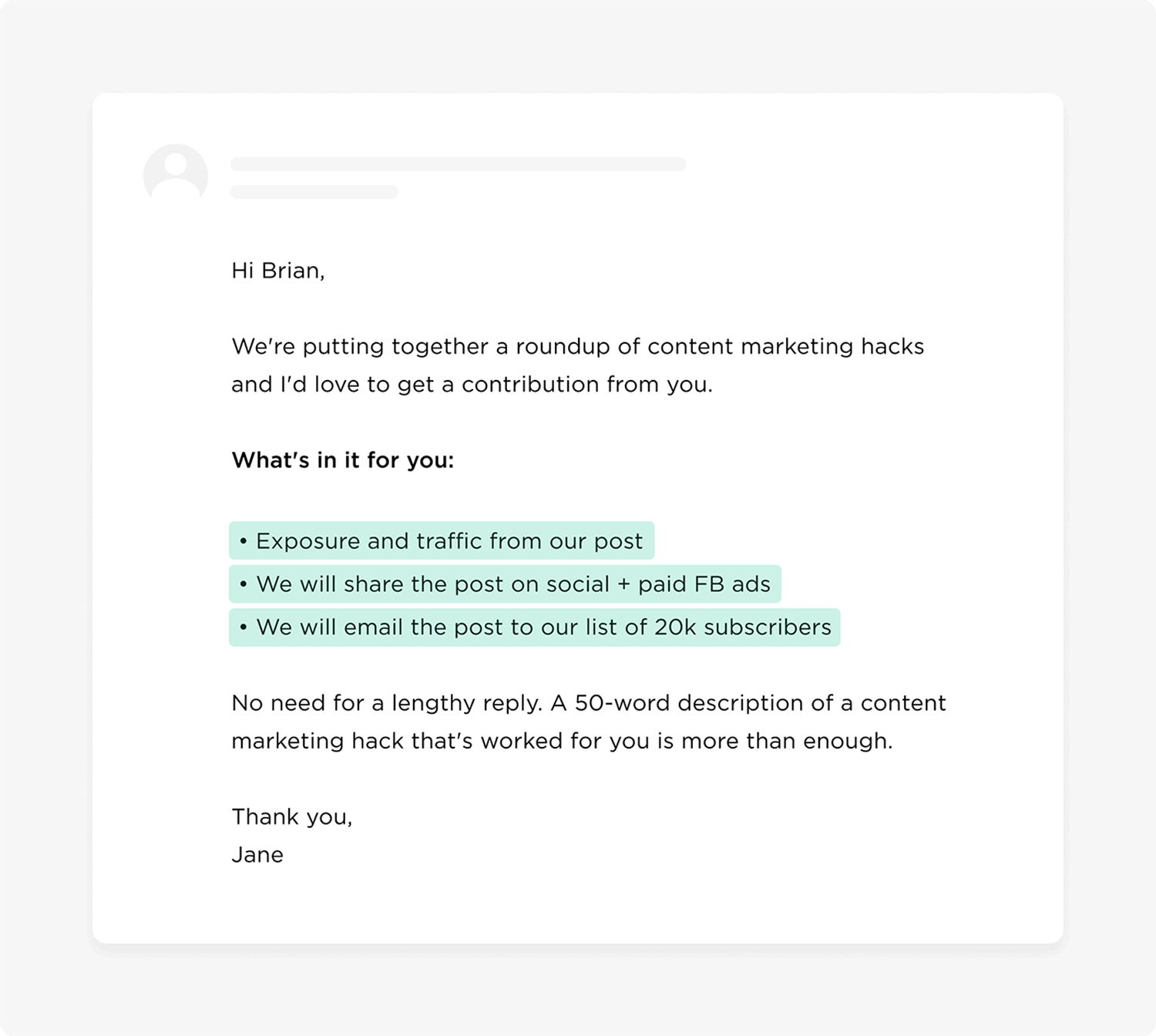 Outreach email Outreach Email 1