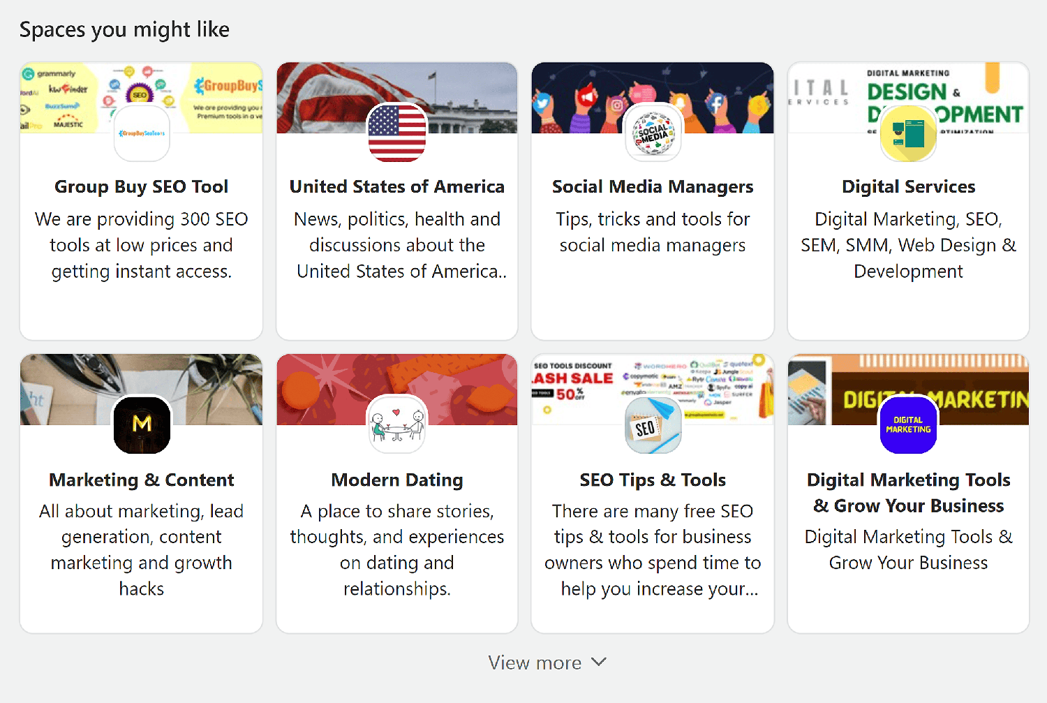 Quora – Discover spaces Quora Discover Spaces