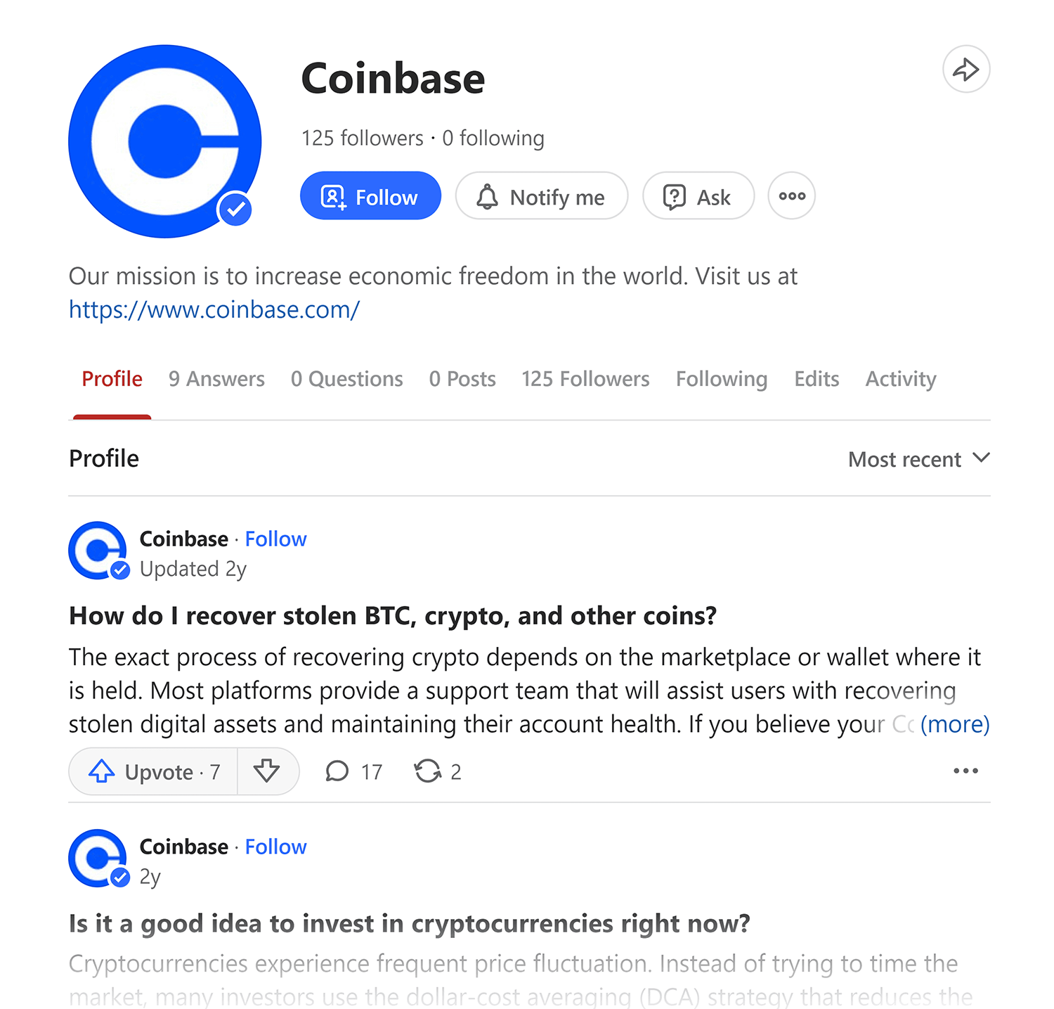Quora – Profile – Coinbase Quora Profile Coinbase
