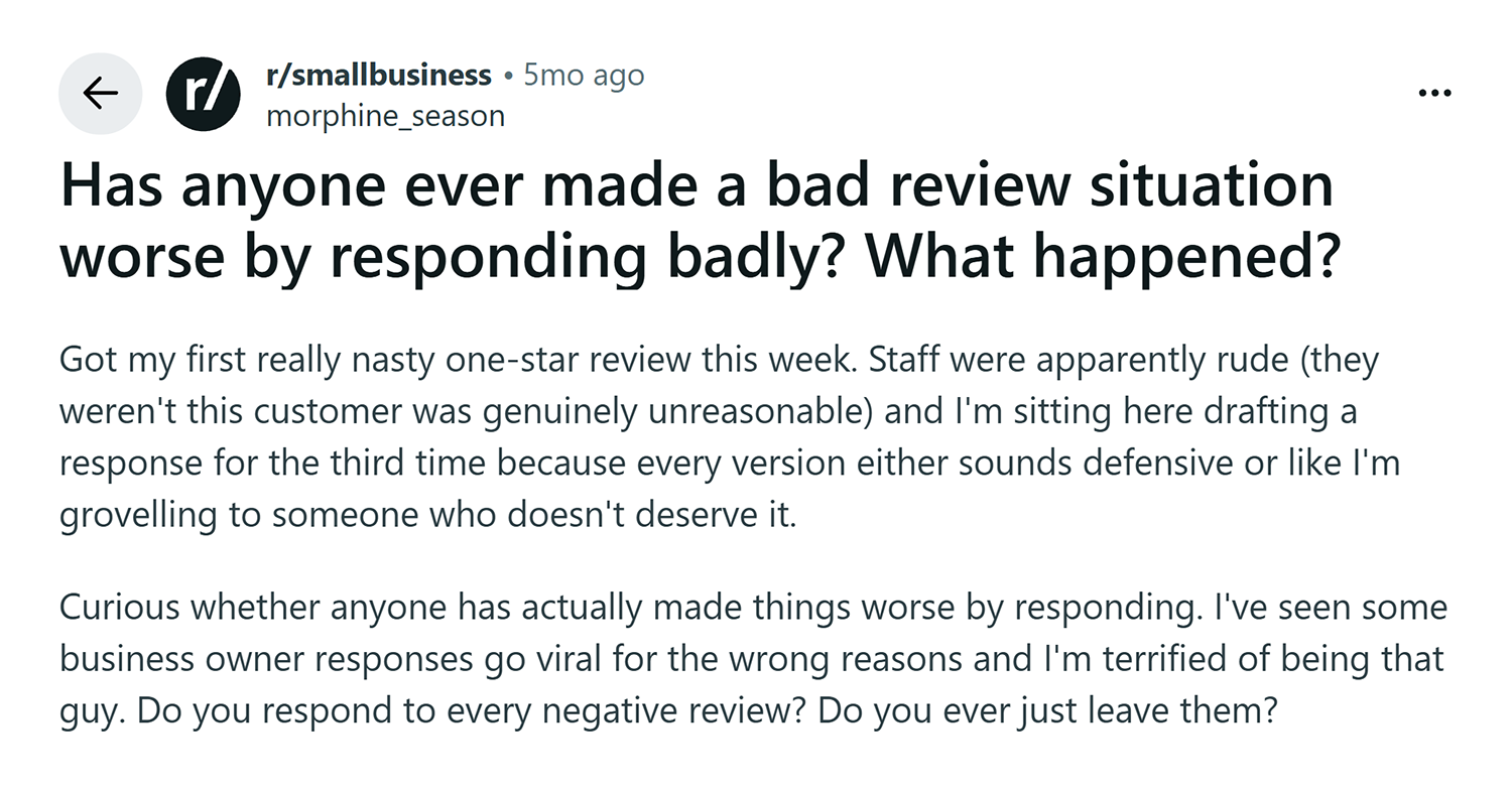 Reddit Smallbusiness Comment