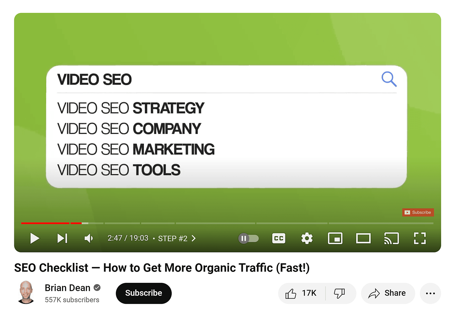 Seo Checklist Video Keyword Research