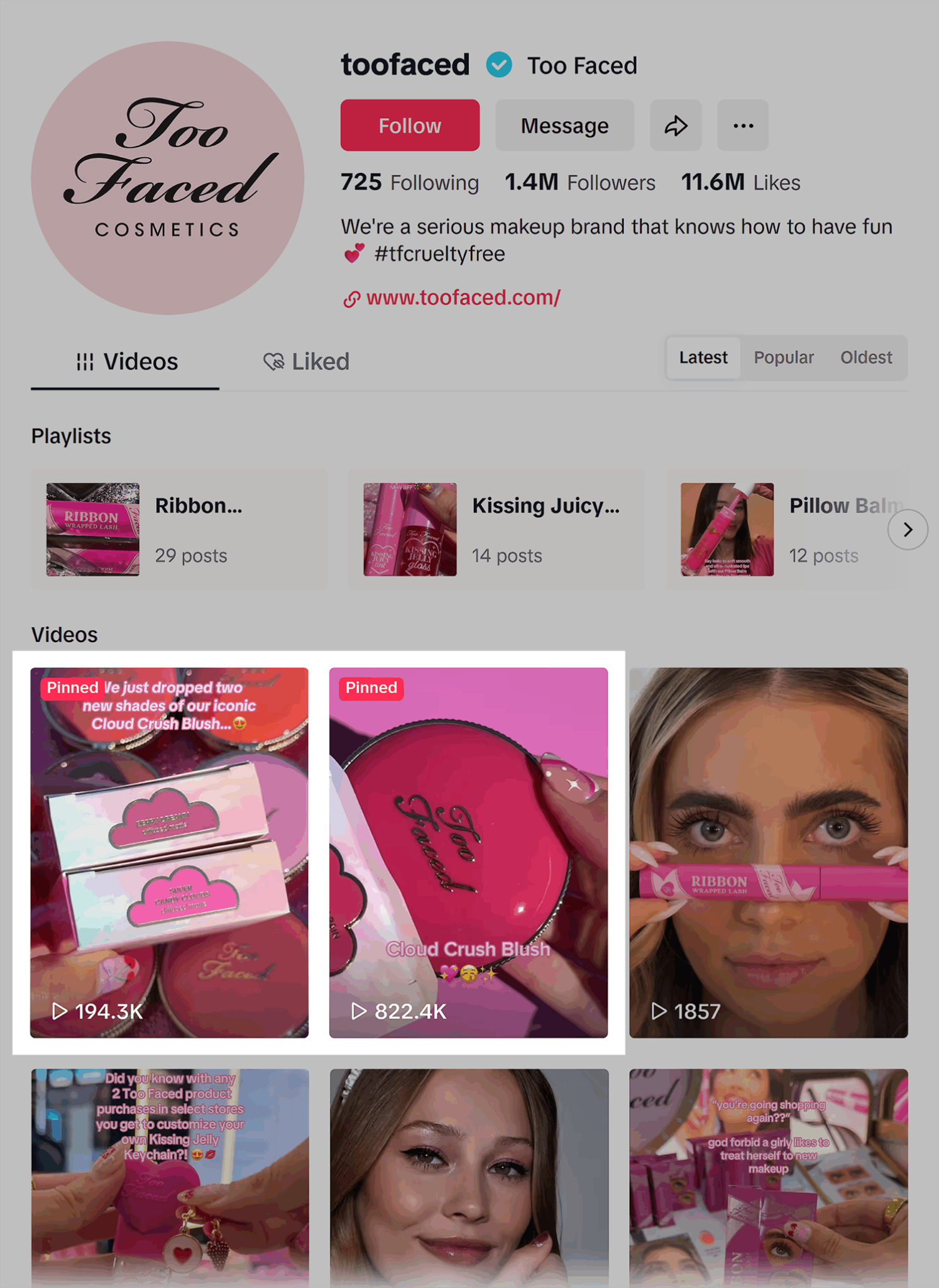 TikTok – Too Faced – Pinned videos Tiktok Toofaced Pinned Videos 1 Scaled 1 Scaled