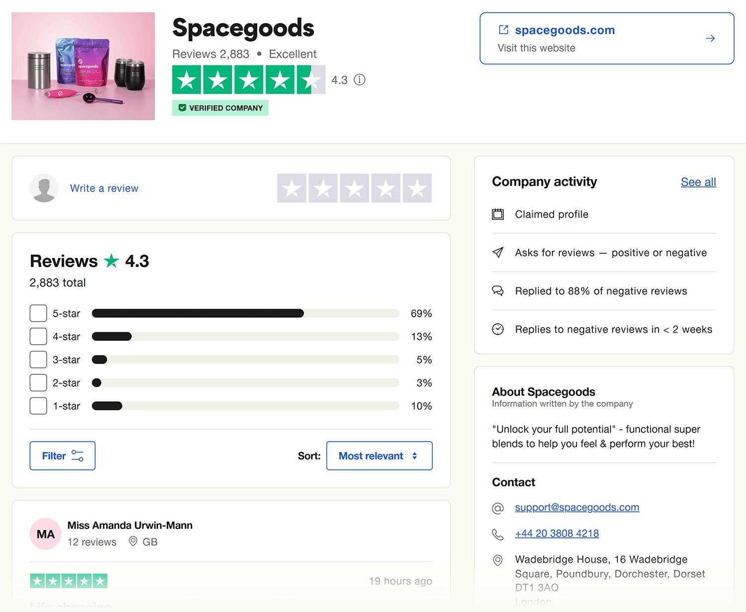 Trustpilot Spacegoods