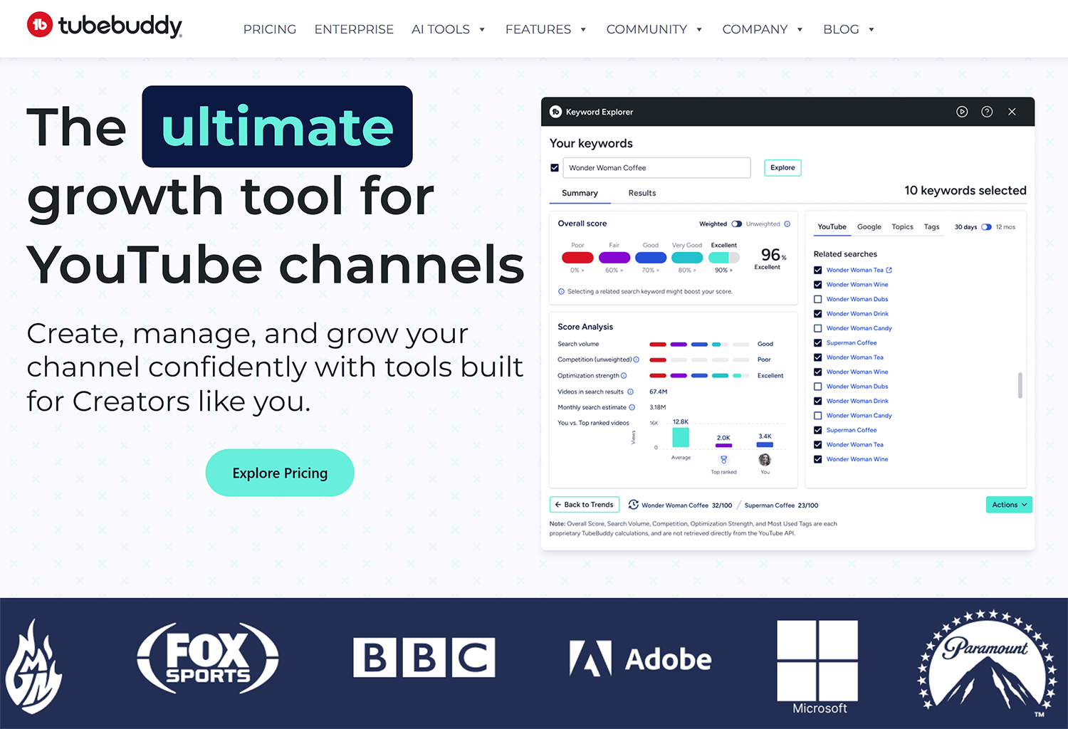 Tubebuddy Homepage